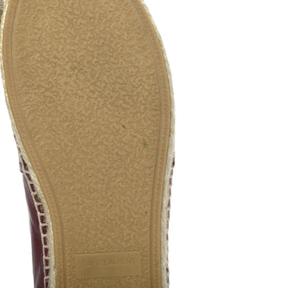 Saint Laurent Calfskin Monogram Espadrilles 36.5 Light Burgundy 7 of 9