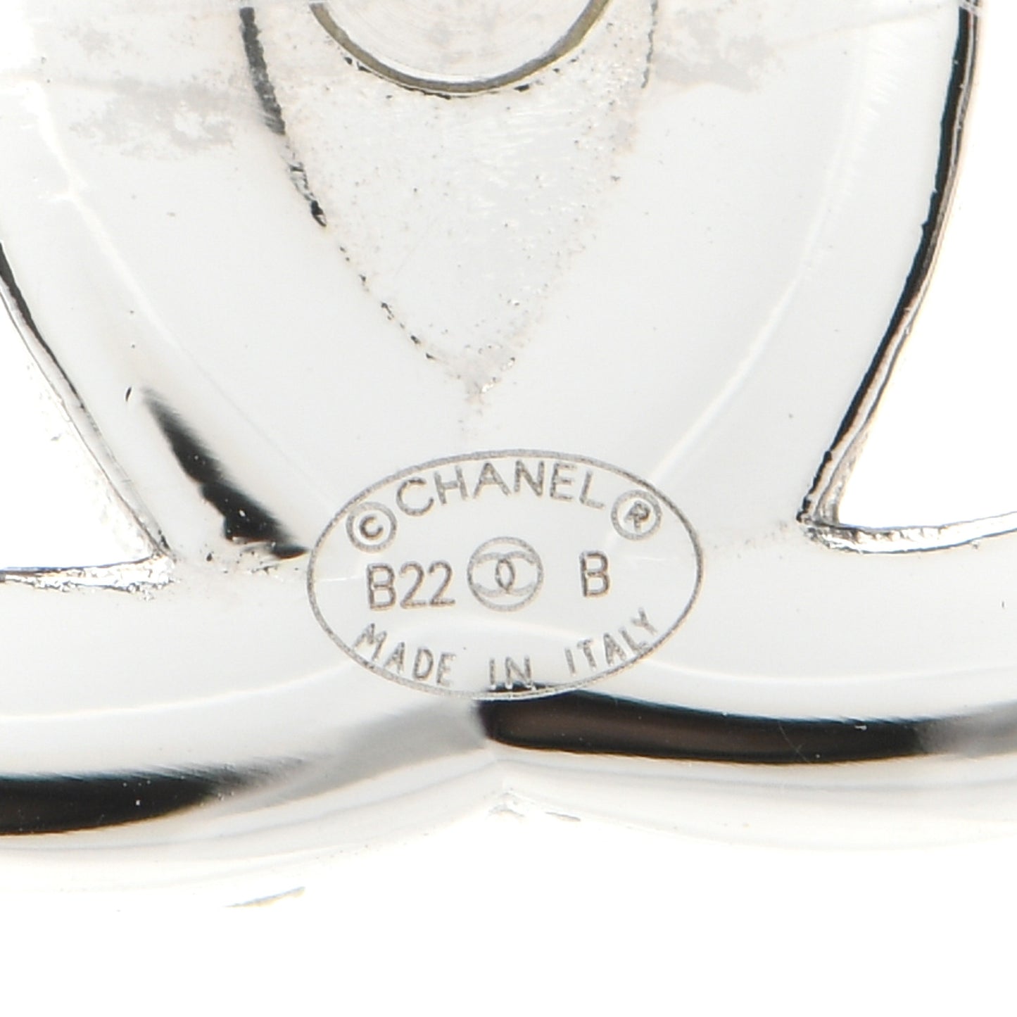 Crystal CC Turnlock Earrings Silver