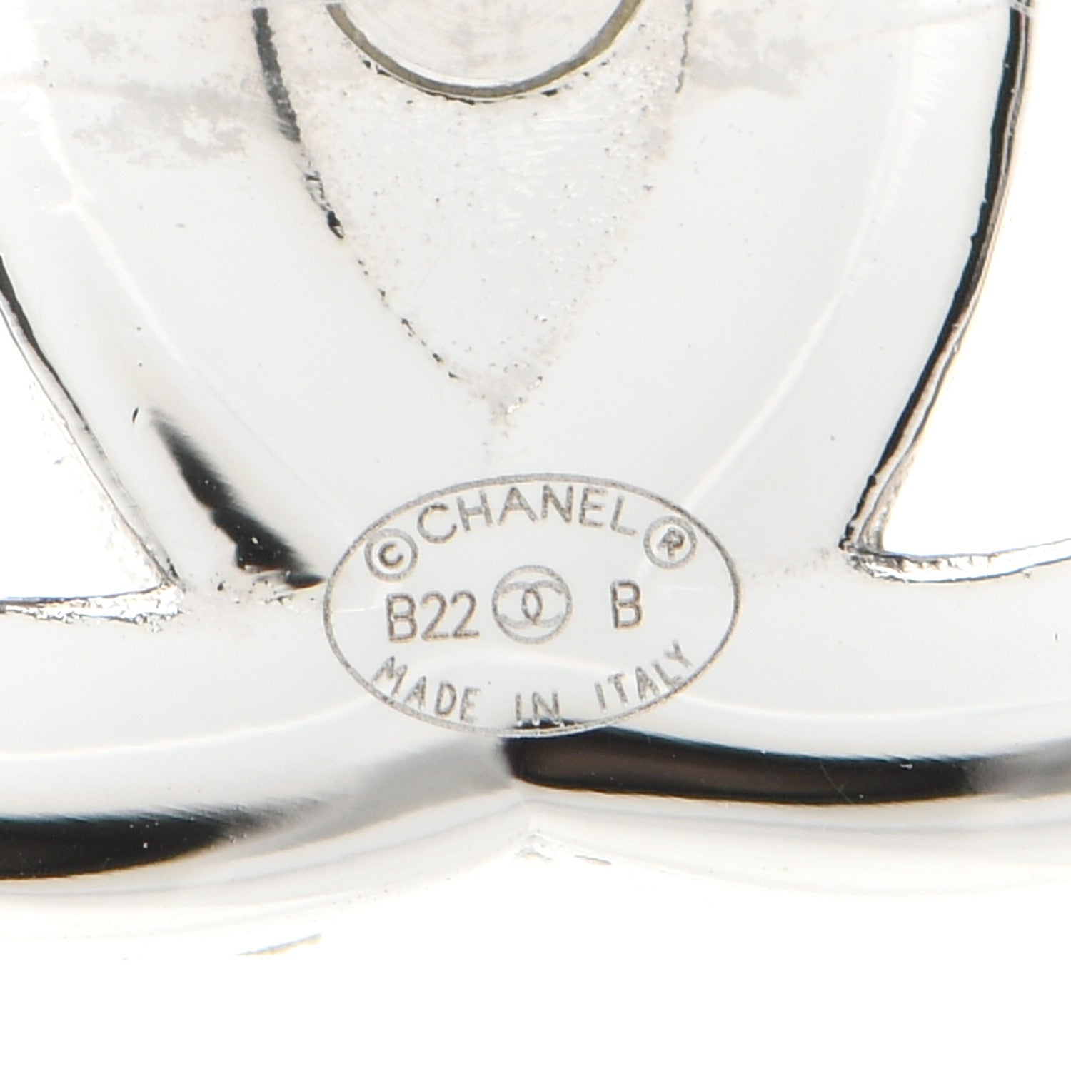 Chanel Crystal CC Turnlock Earrings Silver 3 of 4