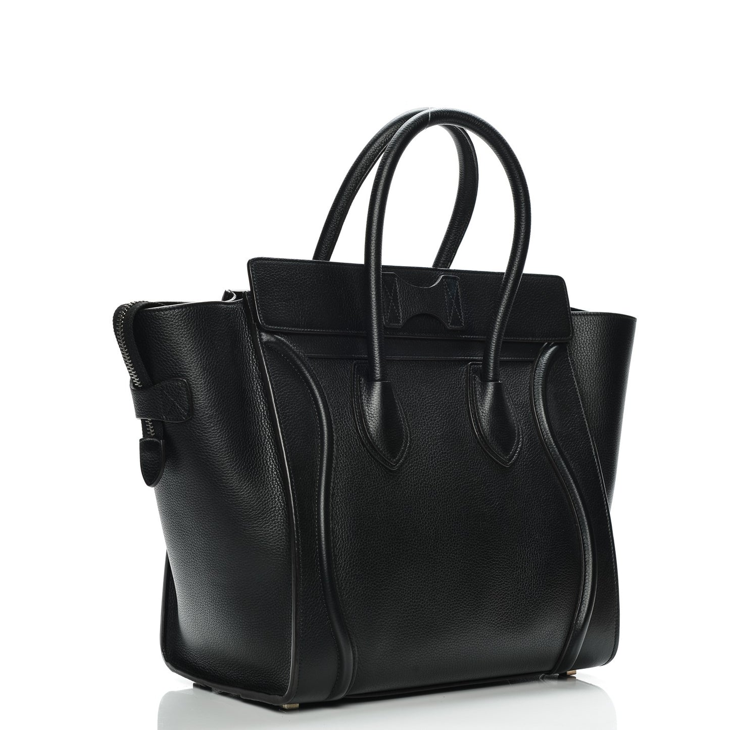 Drummed Calfskin Mini Luggage Black