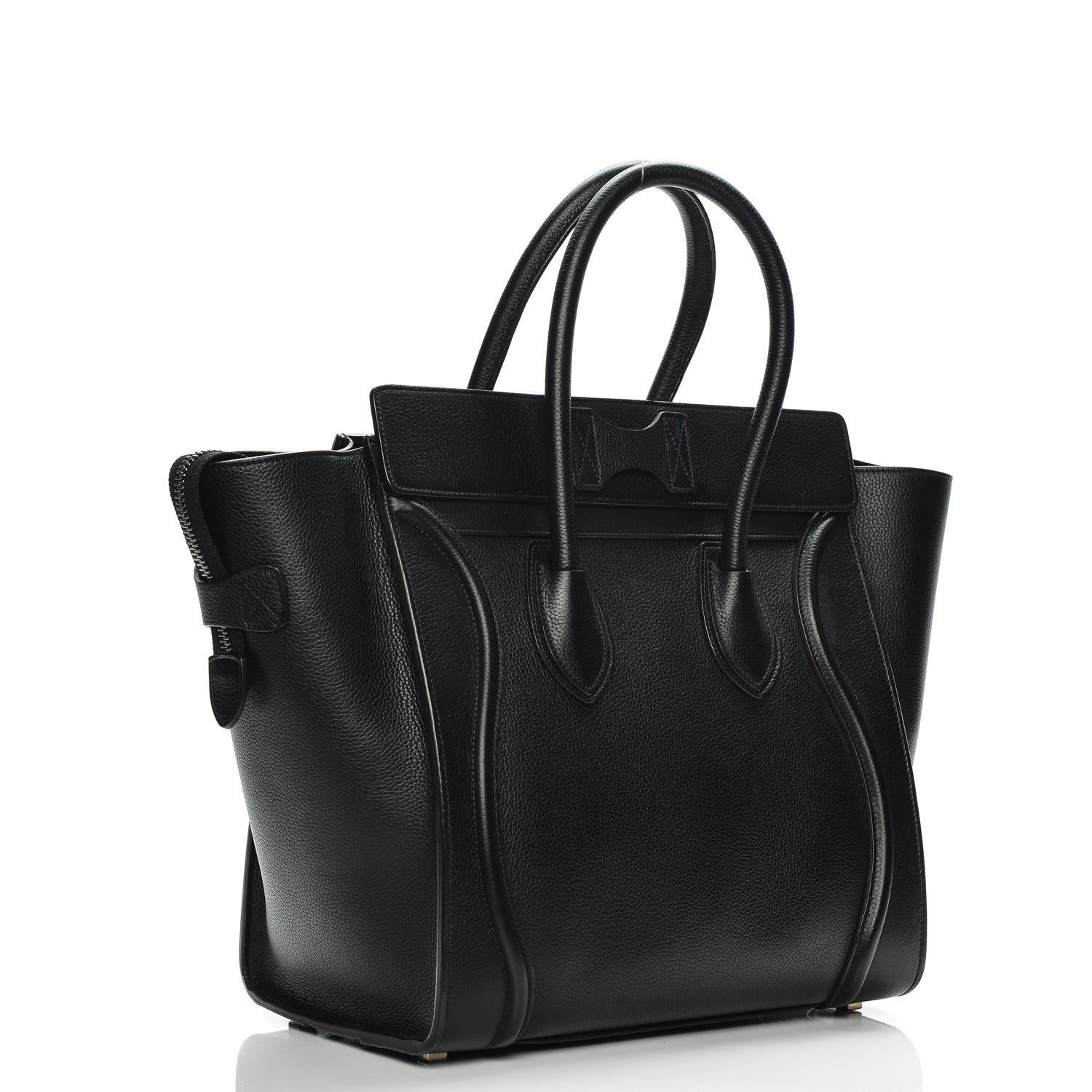 Celine Drummed Calfskin Mini Luggage Black 3 of 8