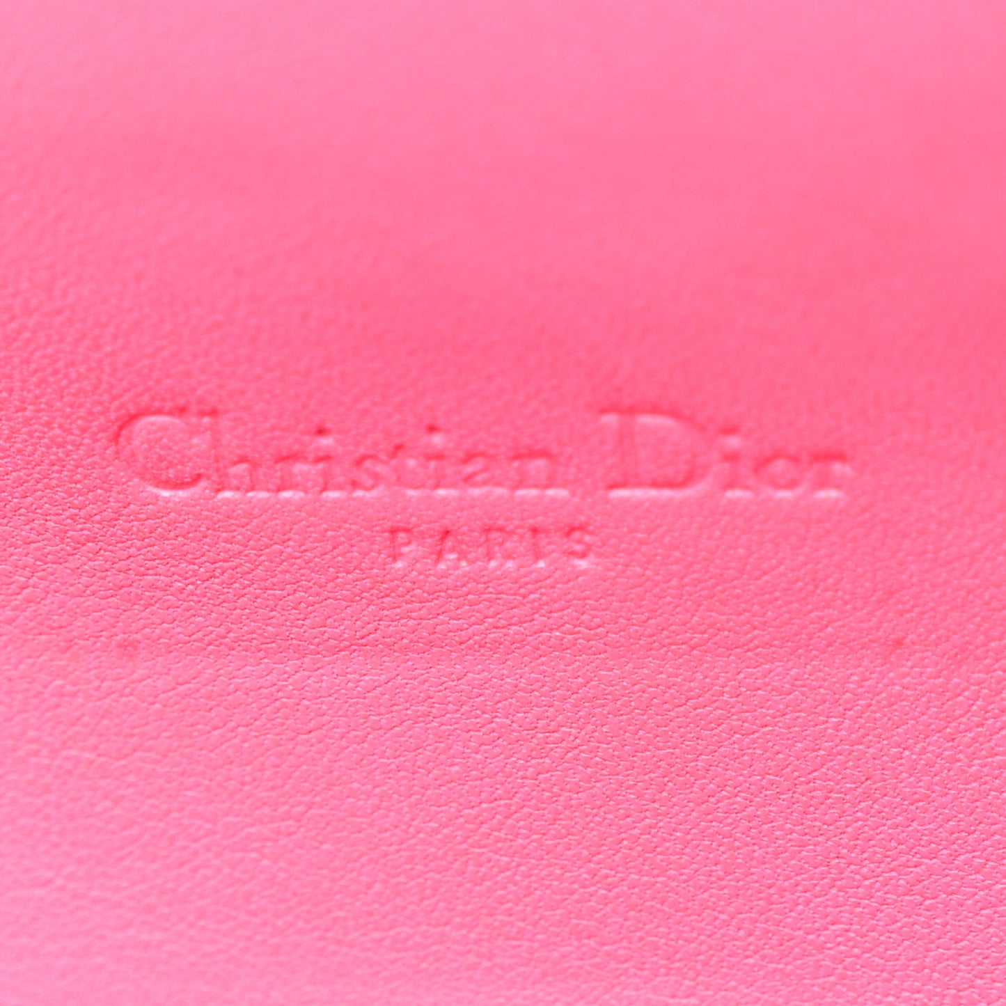 Patent Cannage Miss Dior Chain Wallet Fuchsia