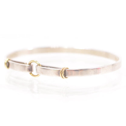 Tiffany Sterling Silver 18K Yellow Gold Hook Bangle Bracelet 3 of 6