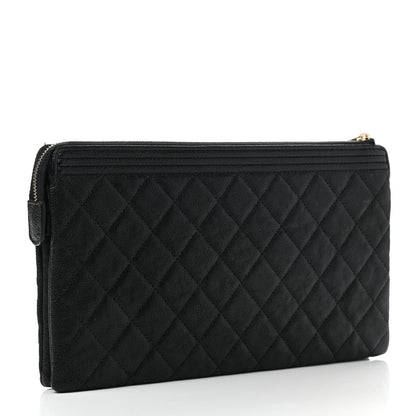 Chanel Caviar Quilted Small Zipped Boy Pouch Black 3 of 9