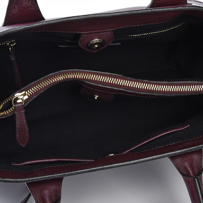 Burberry Grainy Calfskin House Check Medium Banner Tote Mahogany Red 9 of 12