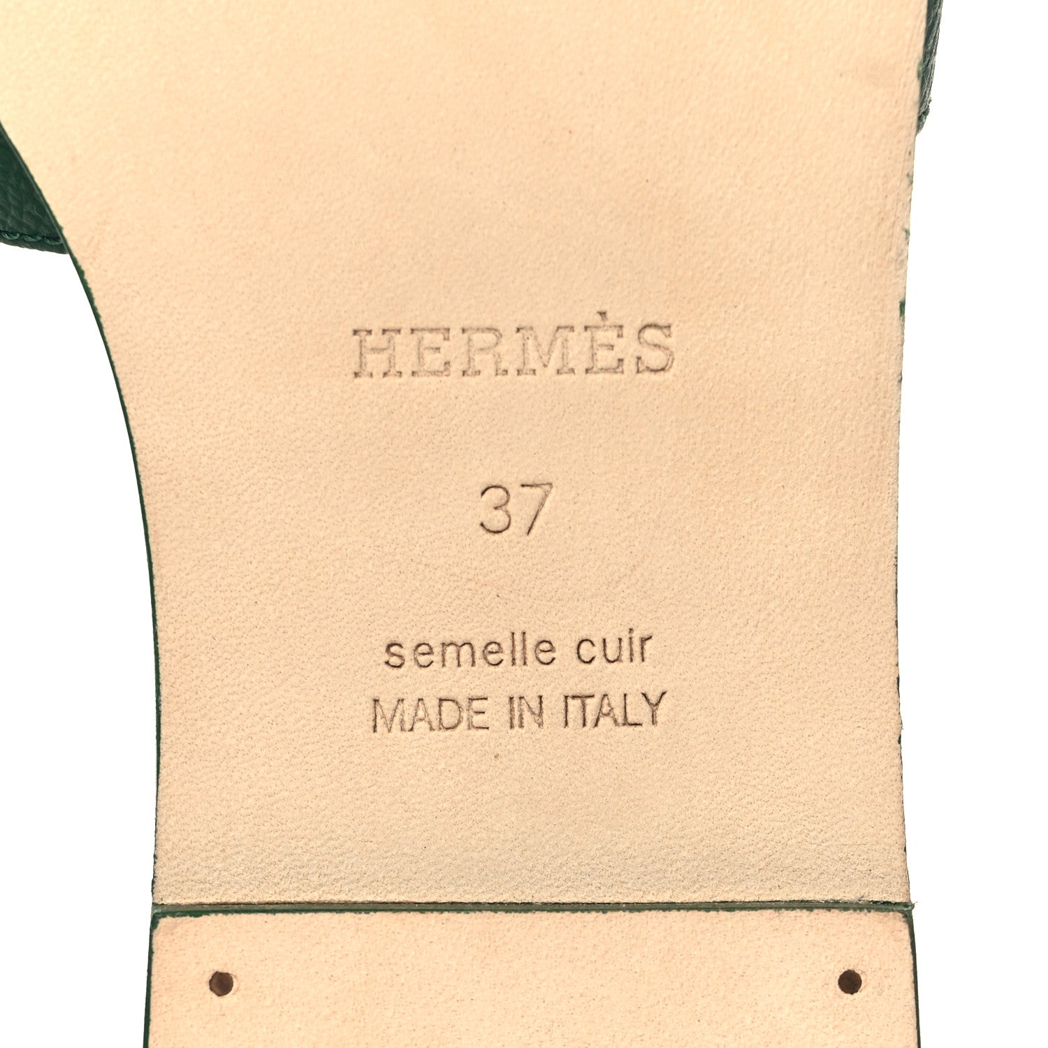 Hermes Epsom Oran Sandals 37 Vert Cactus 6 of 9