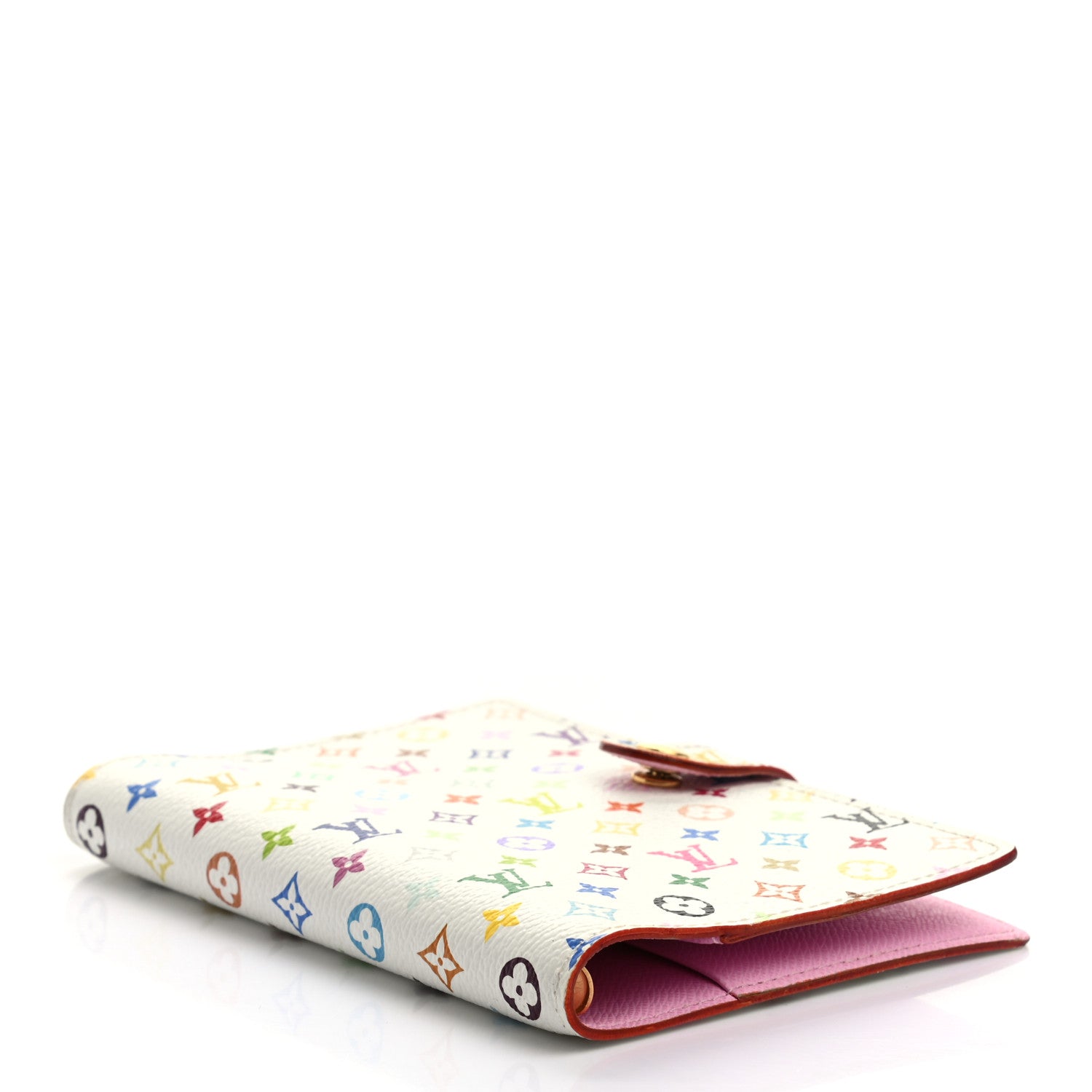 Louis Vuitton Monogram Multicolor Small Ring Agenda Cover White Litchi 4 of 8