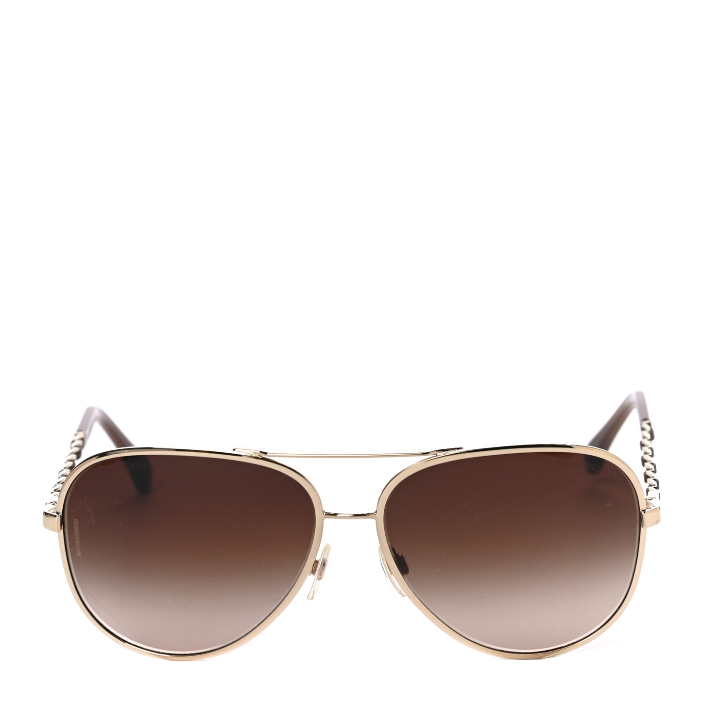 Lambskin Aviator Chain Sunglasses 4194-Q Gold