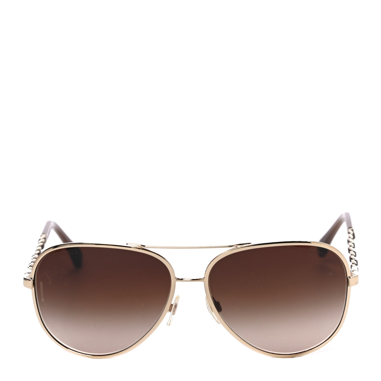 Chanel Lambskin Aviator Chain Sunglasses 4194-Q Gold 4 of 7