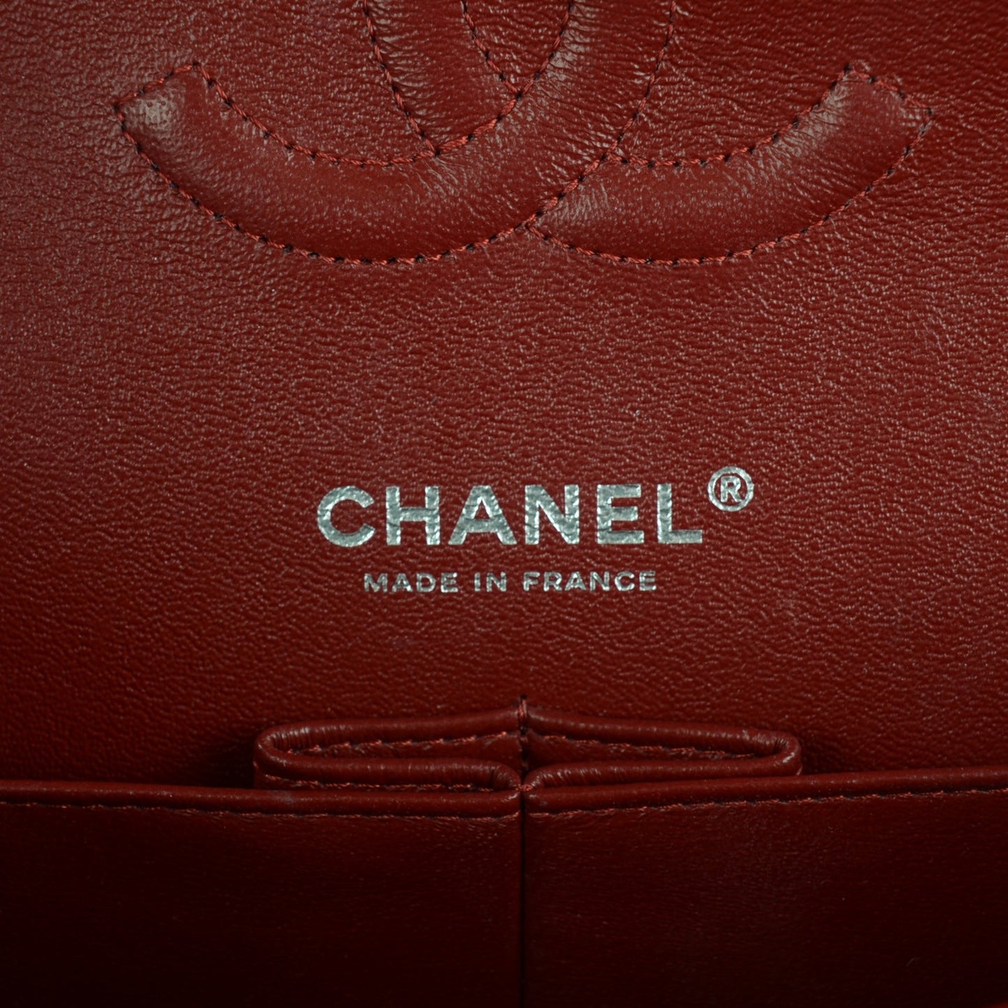 Patent Calfskin Quilted Medium Double Flap Red