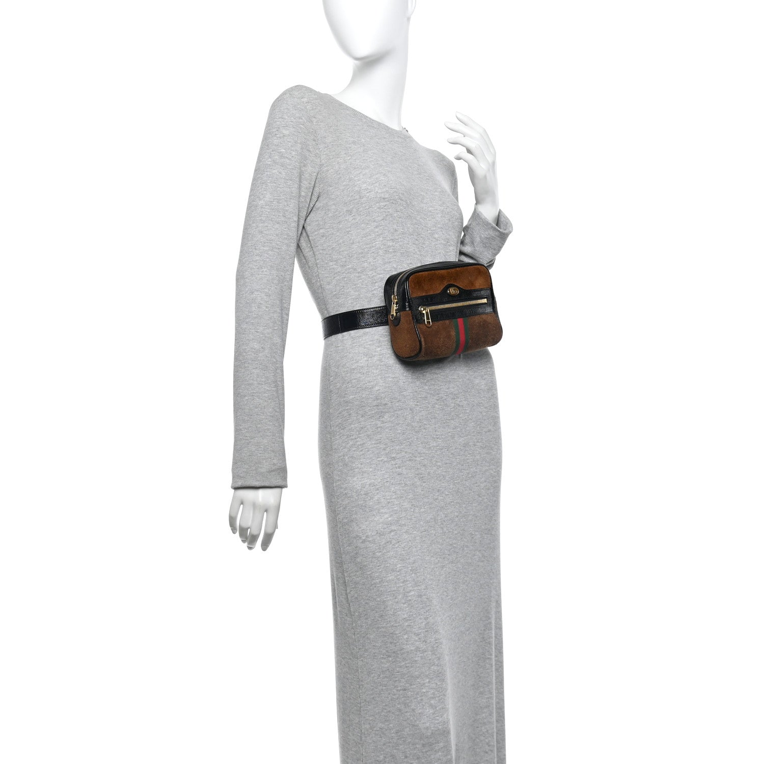 Gucci Suede Small Ophidia Belt Bag 85 34 Brown 2 of 10