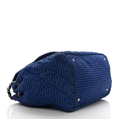 Chanel Nylon Patent Quilted CC Accordion Flap Bag Blue 5 of 13