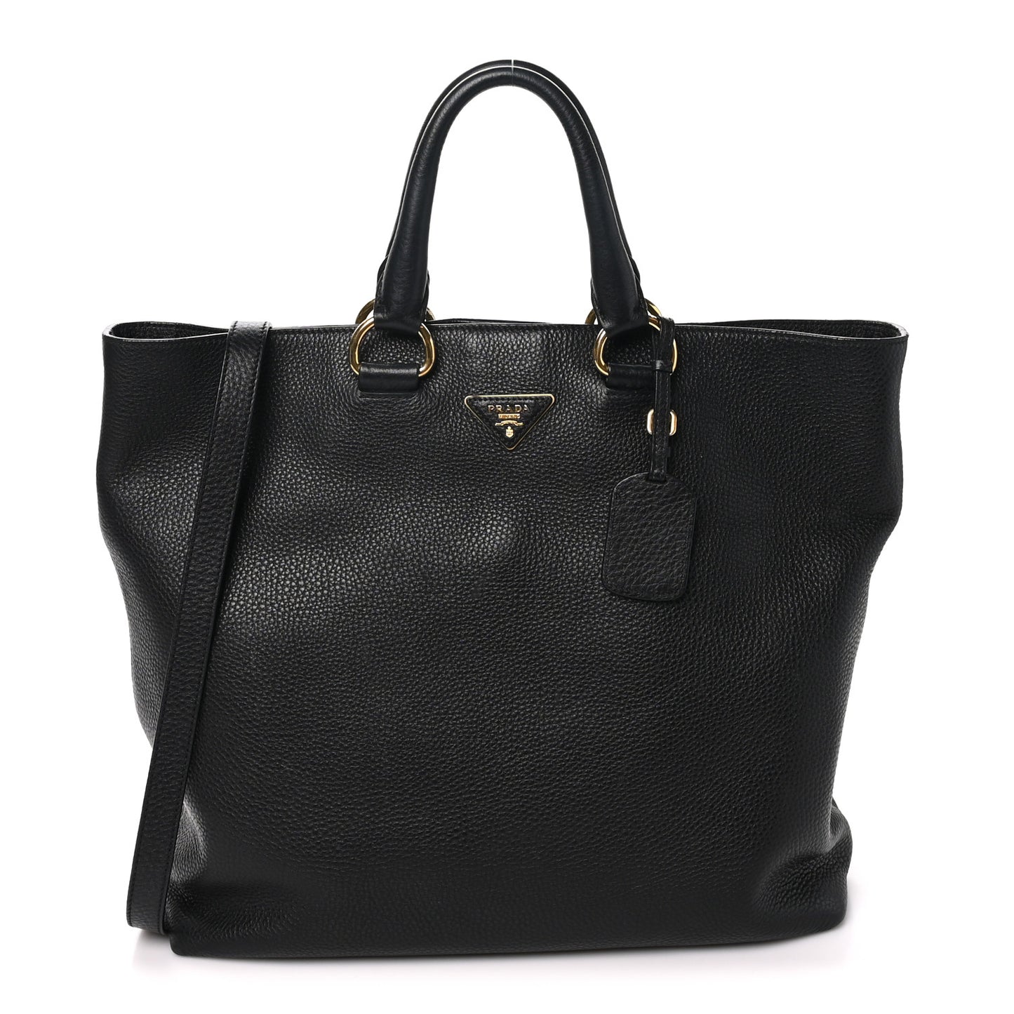 Vitello Daino Shopping Tote Black