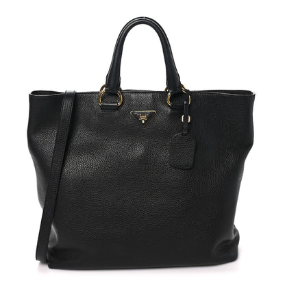 Prada Vitello Daino Shopping Tote Black 1 of 9