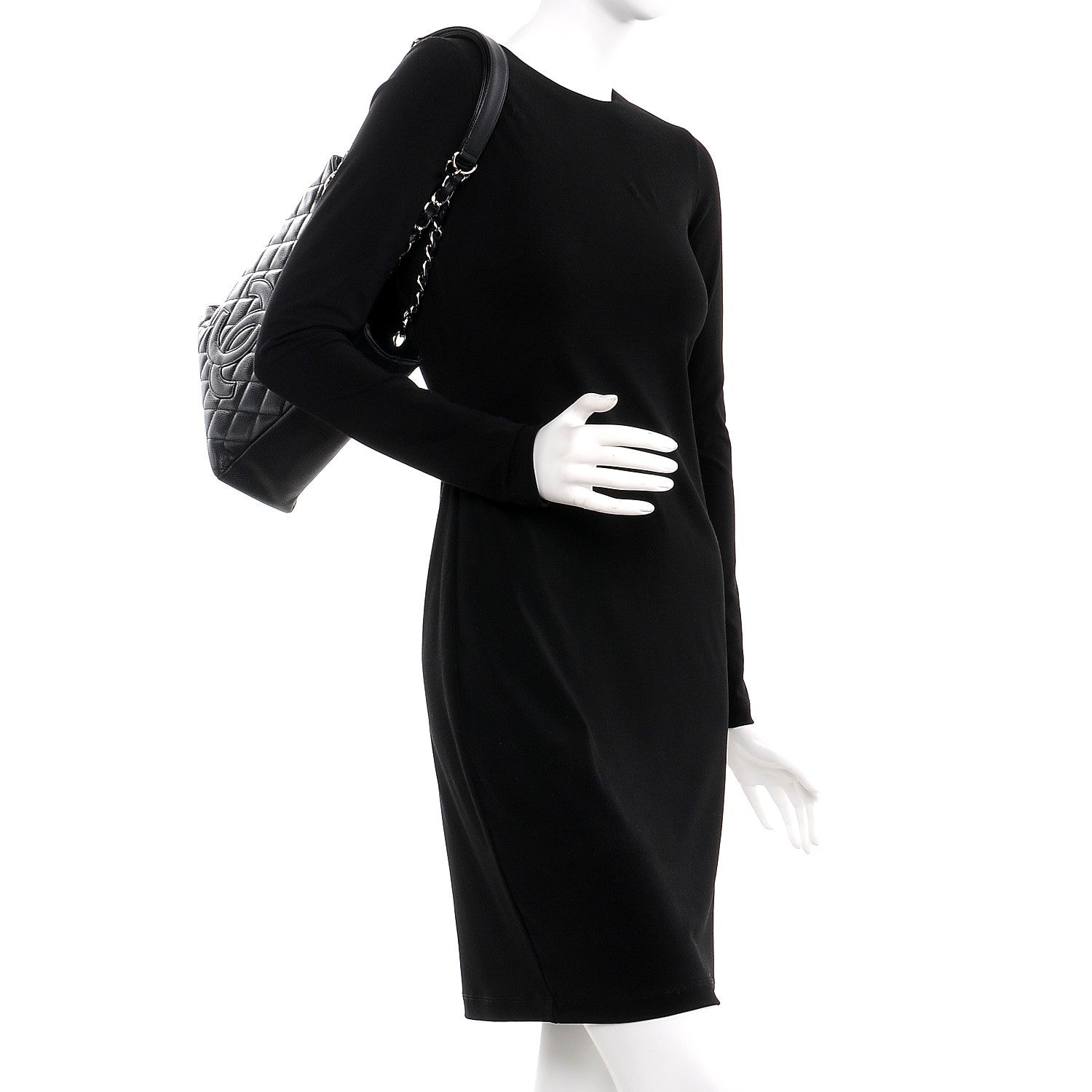 Chanel Caviar Quilted Petit Shopping Tote PST Black 2 of 7