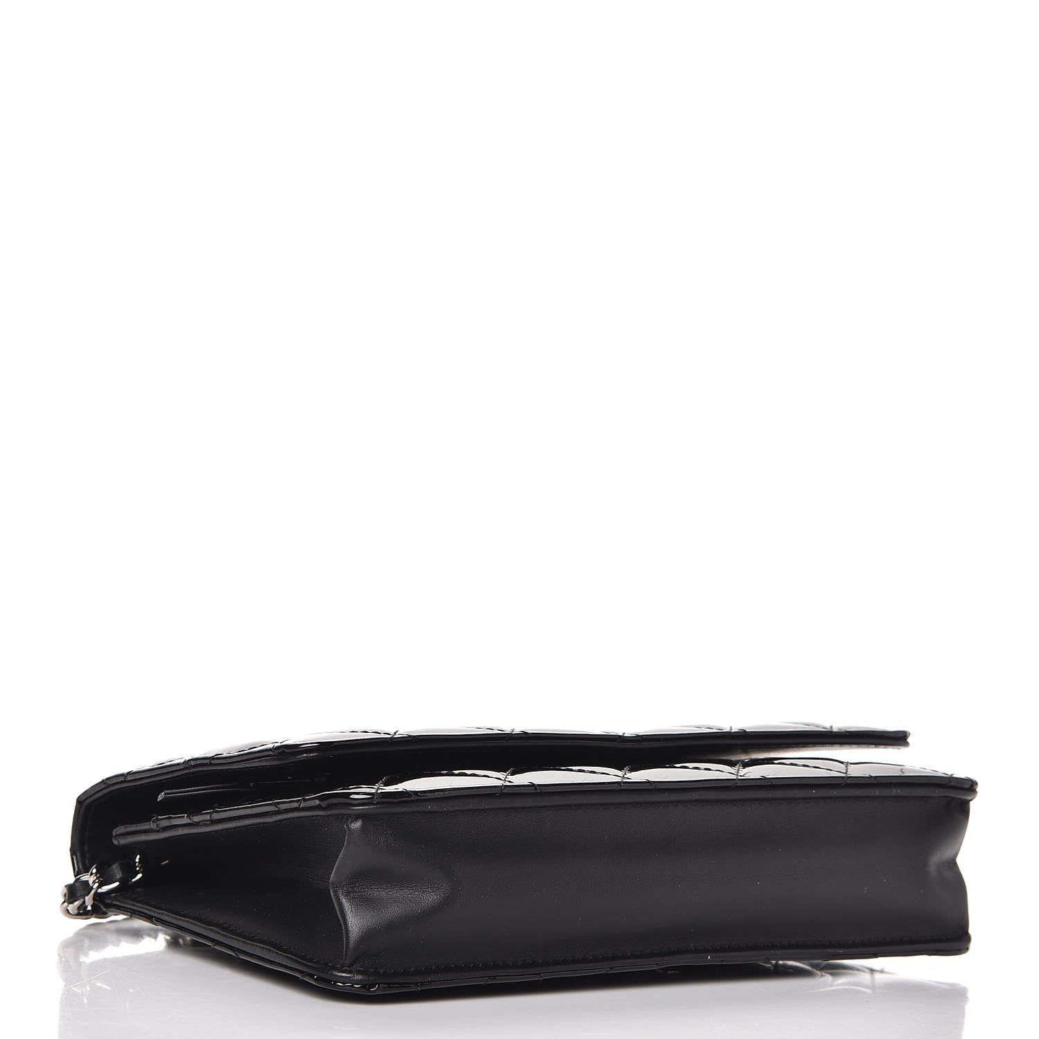 Chanel Patent Quilted Wallet On Chain WOC Black 4 of 8