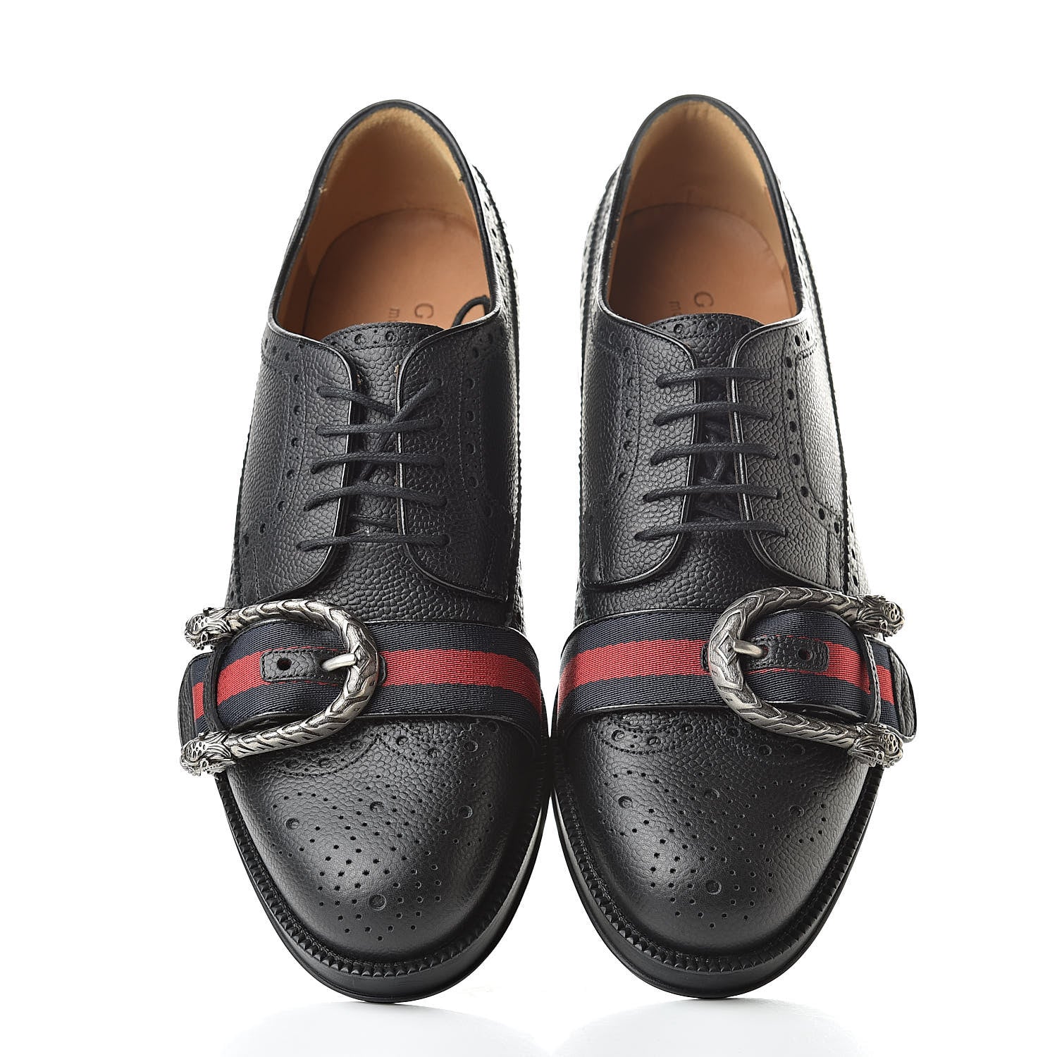 Gucci Pebbled Calfskin Dionysus Web Mens Martins Shoes 9.5 Black 5 of 10