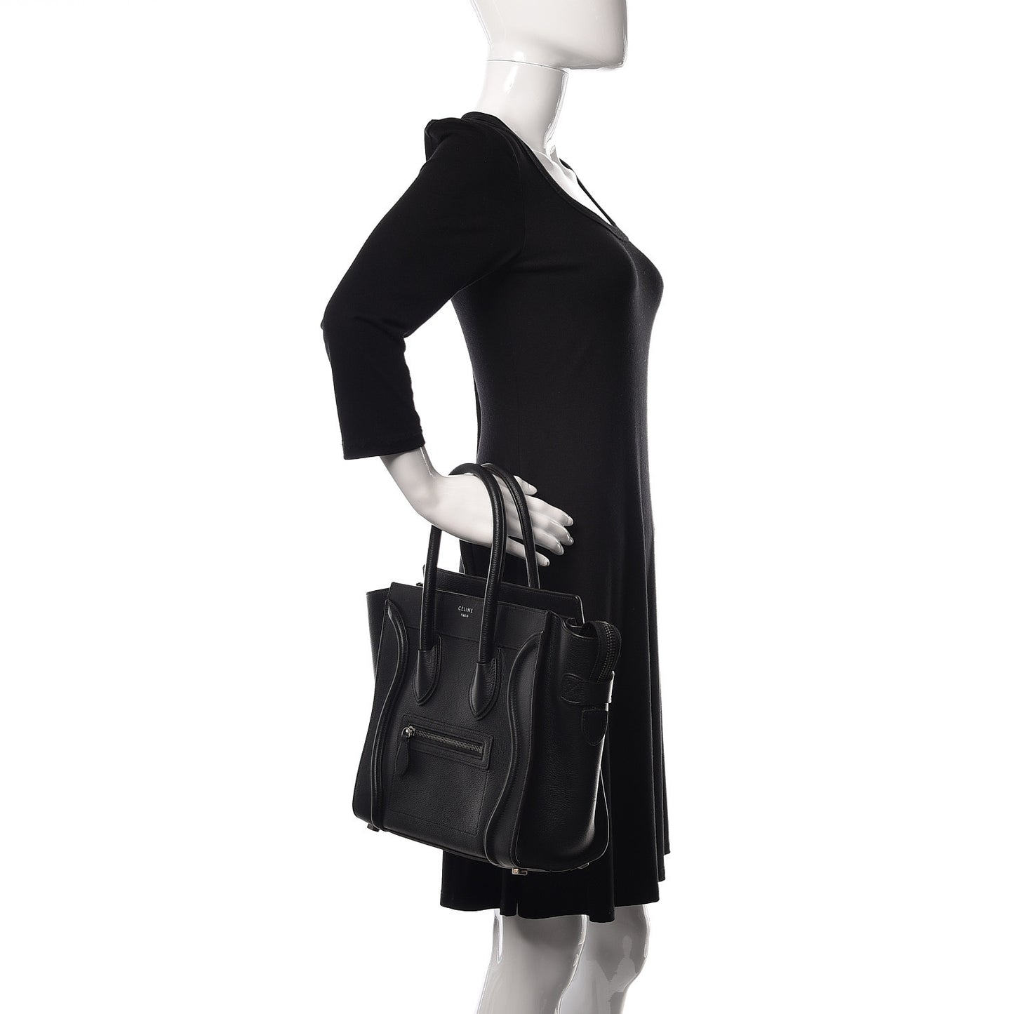 Drummed Calfskin Micro Luggage Black