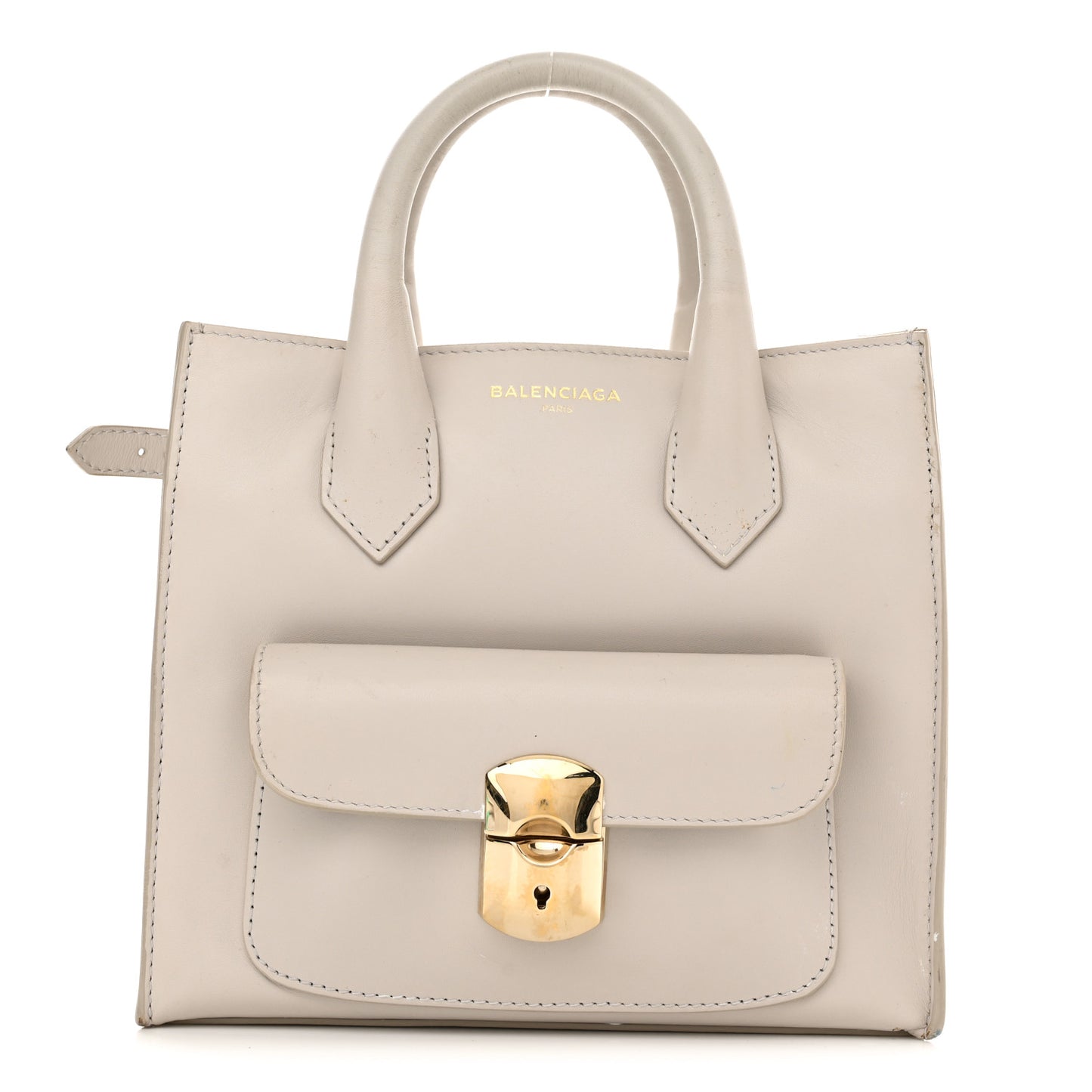 Calfskin Padlock Mini All Afternoon Tote Gris Glace