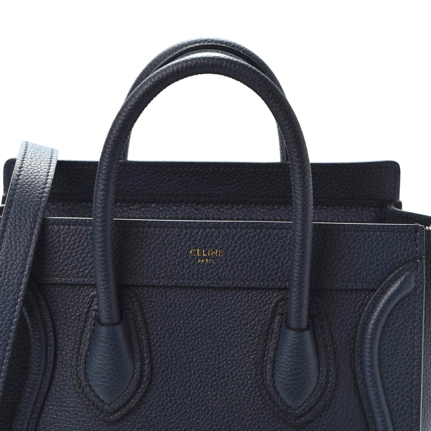 Drummed Calfskin Nano Luggage Navy Blue