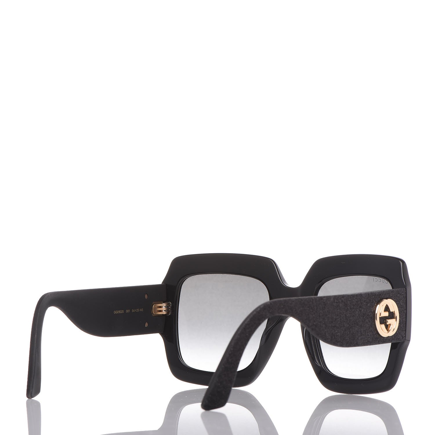 Gucci Square Frame Glitter GG0102S Sunglasses Black 4 of 7