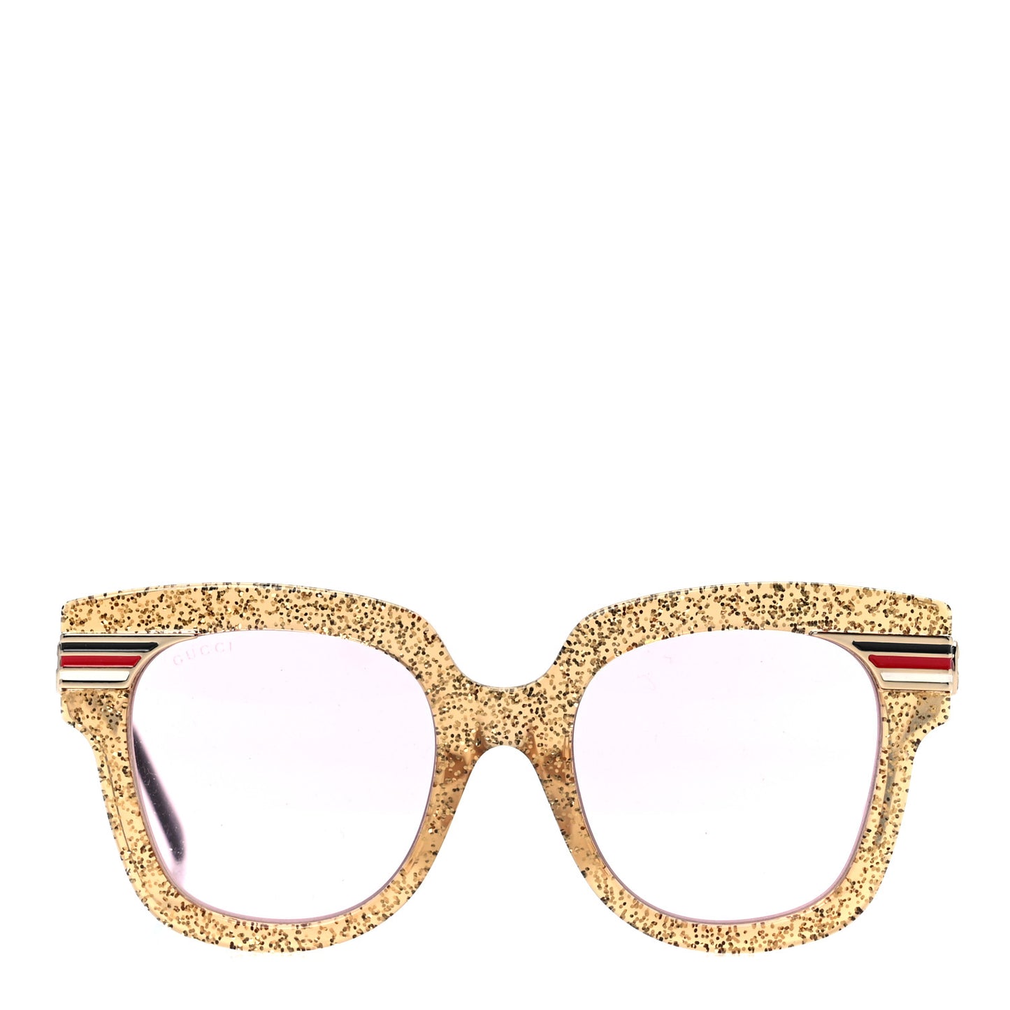 Acetate Square Frame Web Glitter GG0281SA Sunglasses Gold