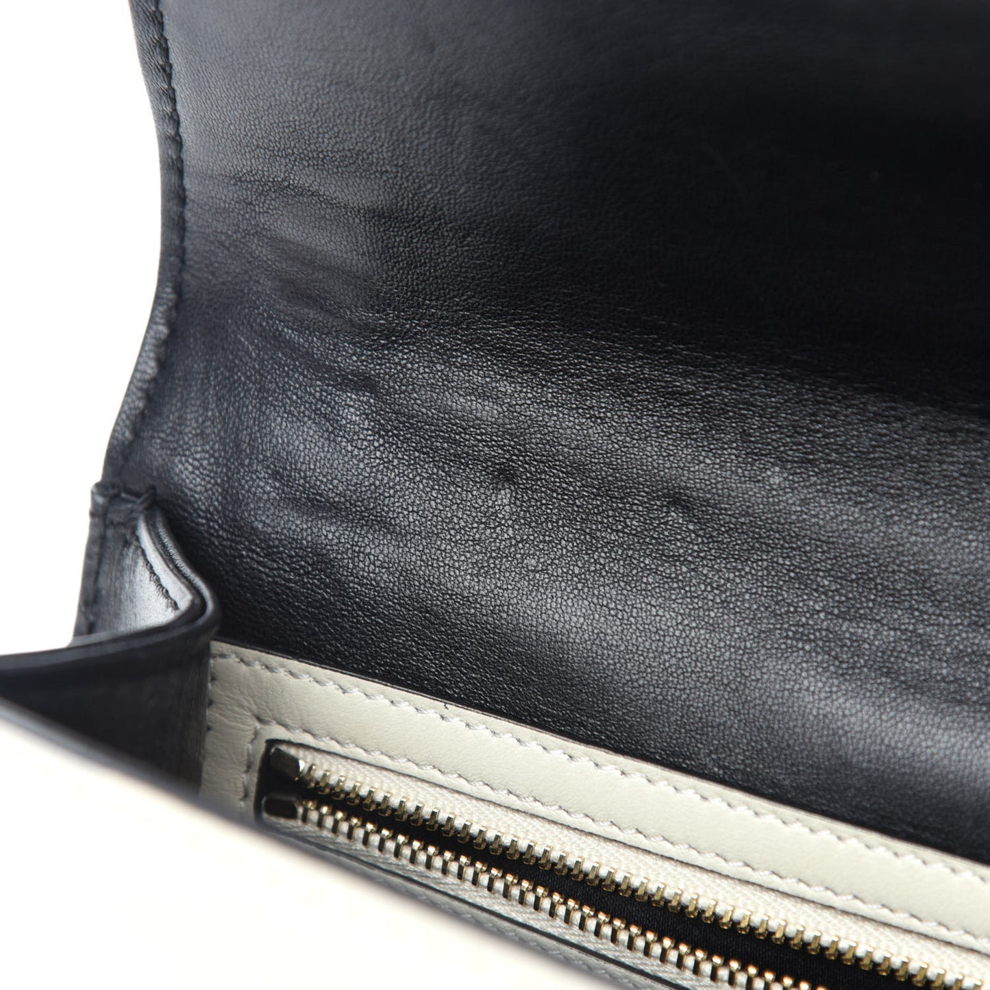 Vitello Small Glam Lock Rockstud Flap Black Light Ivory