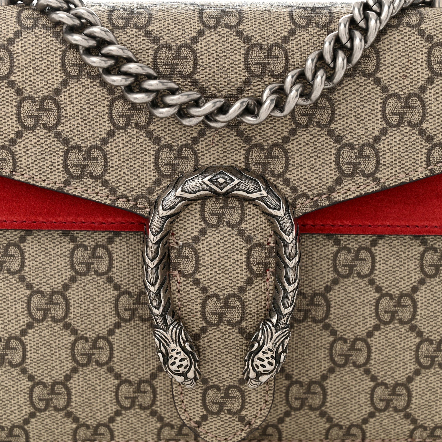 Gucci GG Supreme Monogram Mini Dionysus Shoulder Bag Hibiscus Red 8 of 10