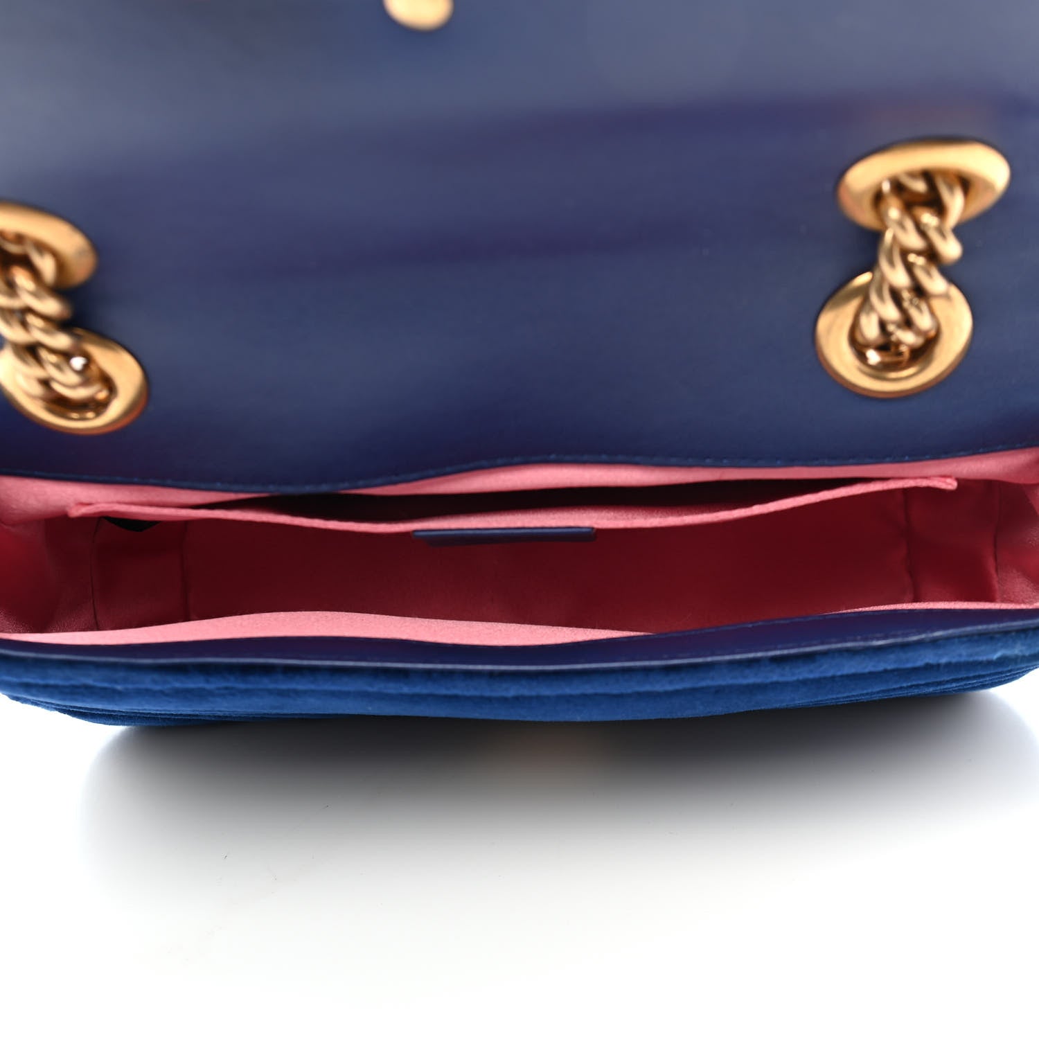 Gucci Velvet Matelasse Mini GG Marmont Shoulder Bag Cobalt Blue 5 of 10