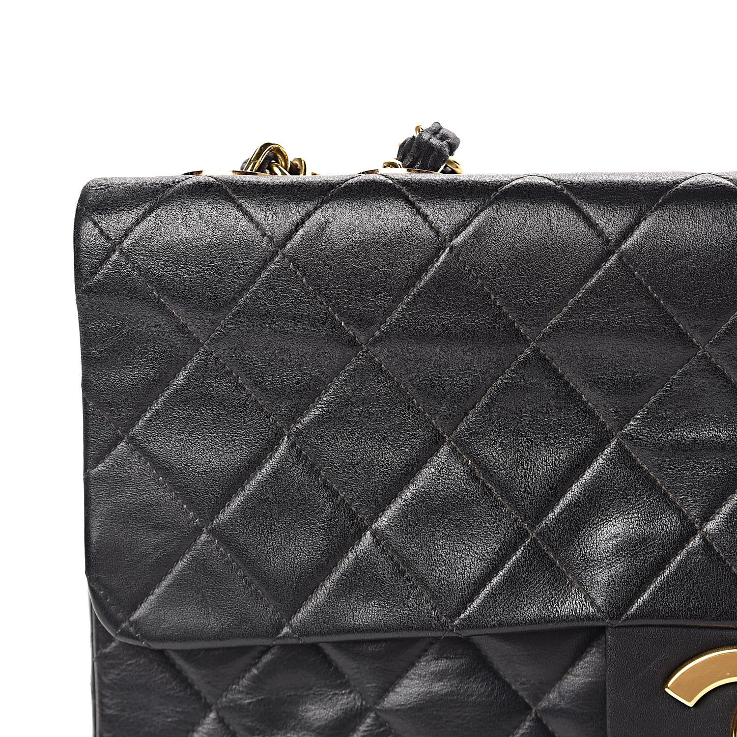 Chanel Lambskin Quilted XL Jumbo Single Flap Black 10 of 13