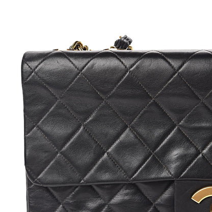Chanel Lambskin Quilted XL Jumbo Single Flap Black 10 of 13