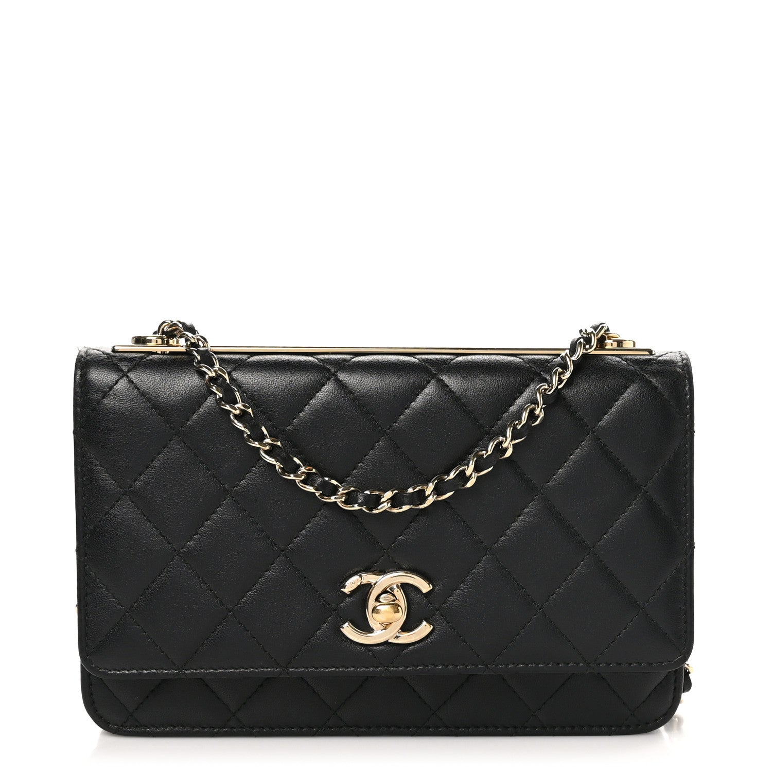 Chanel Lambskin Quilted Trendy CC Wallet On Chain WOC Black 1 of 13