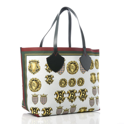 Burberry Canvas House Check The Giant Reversible Tote Dark Forest Green Burgundy 2 of 8