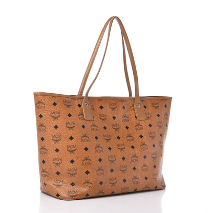 MCM Visetos Crocodile Embossed Medium Liz Shopper Tote Cognac 3 of 11