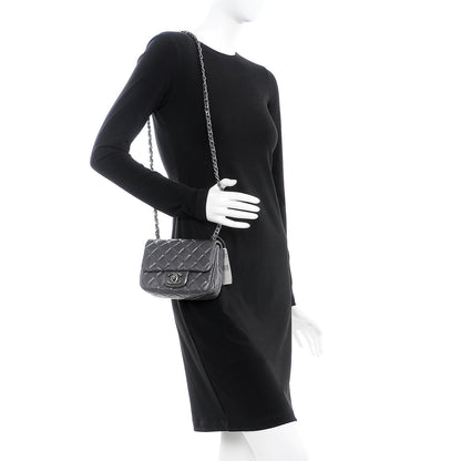 Chanel Lambskin Quilted Mini Square Flap Dark Grey 2 of 9