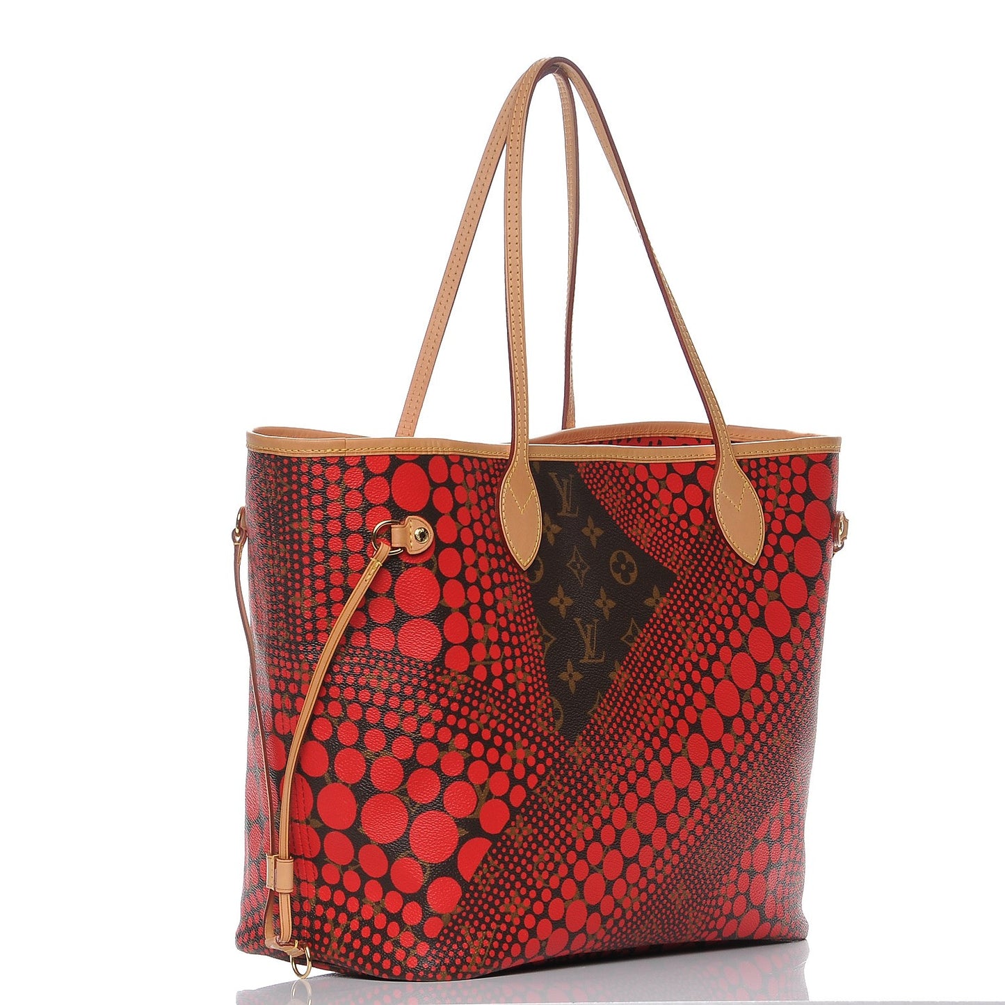 Monogram Kusama Waves Neverfull MM Red