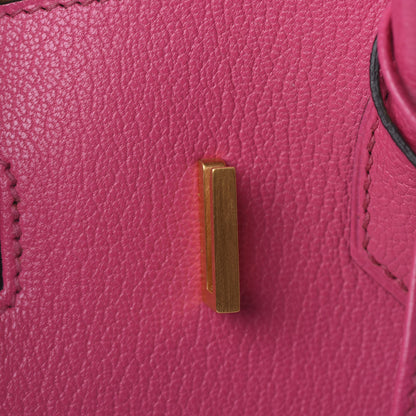 Hermes Chevre Mysore Horseshoe Birkin 30 Rose Tyrien Ultraviolet 18 of 35