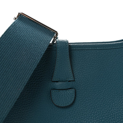 Hermes Taurillon Clemence Evelyne III PM Vert Bosphore 7 of 9