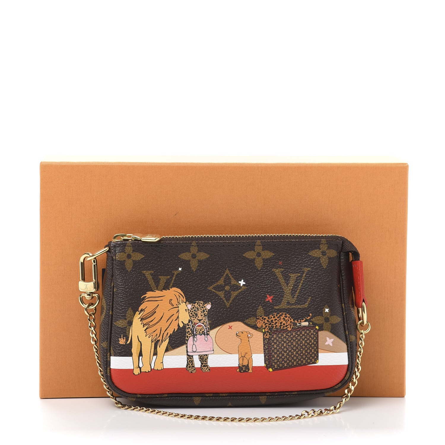 Louis Vuitton Monogram 2018 Christmas Animation Mini Cats Pochette Accessories 10 of 10