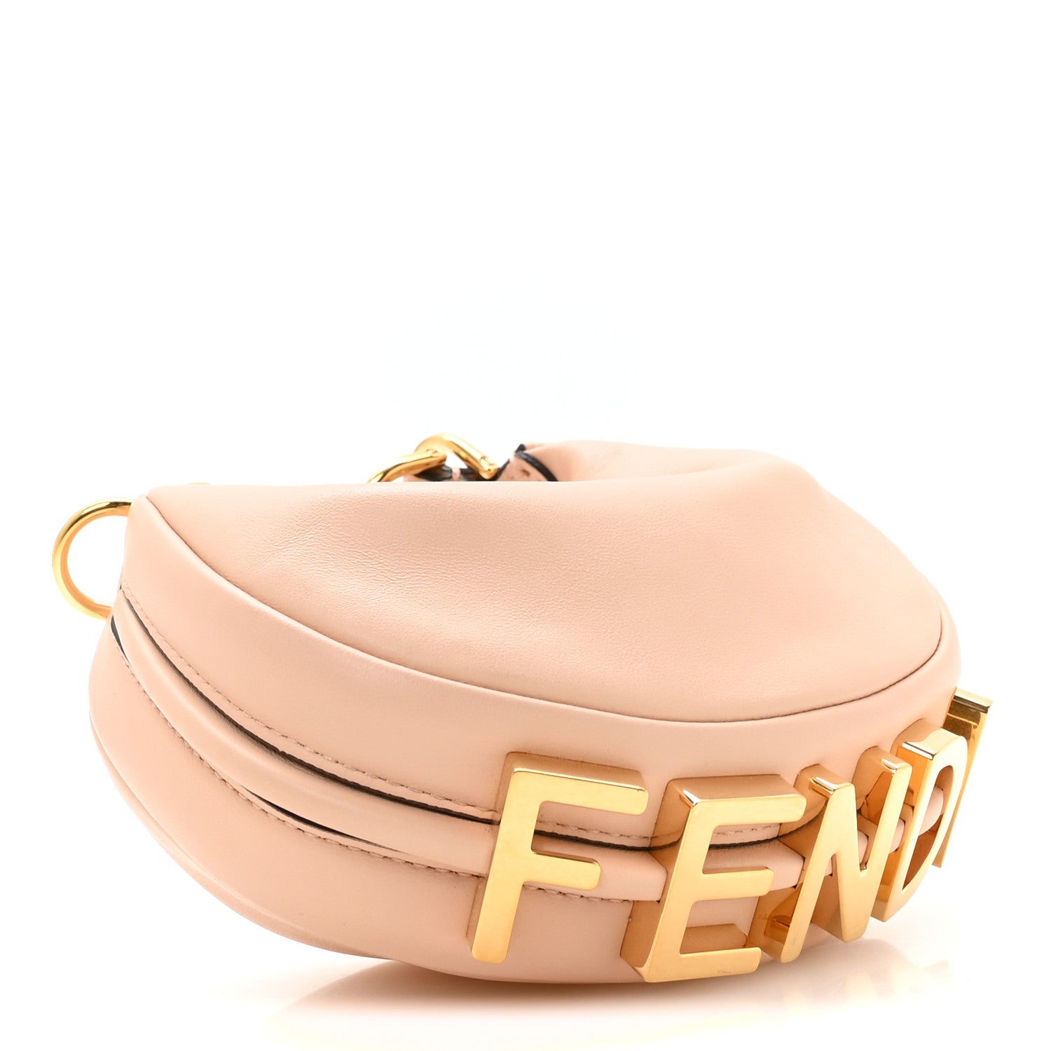 Fendi Vitello Grace Matte Nano Fendigraphy Hobo Charm Light Rose 4 of 9