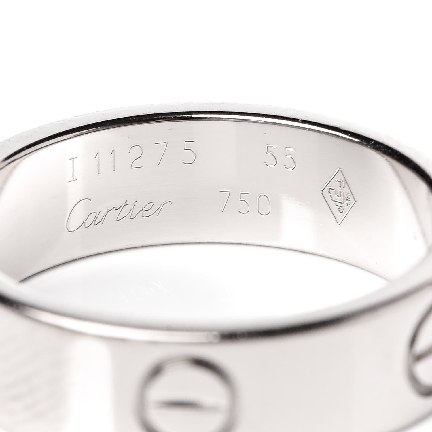Cartier 18K White Gold 5.5mm LOVE Ring 55 7.25 4 of 4