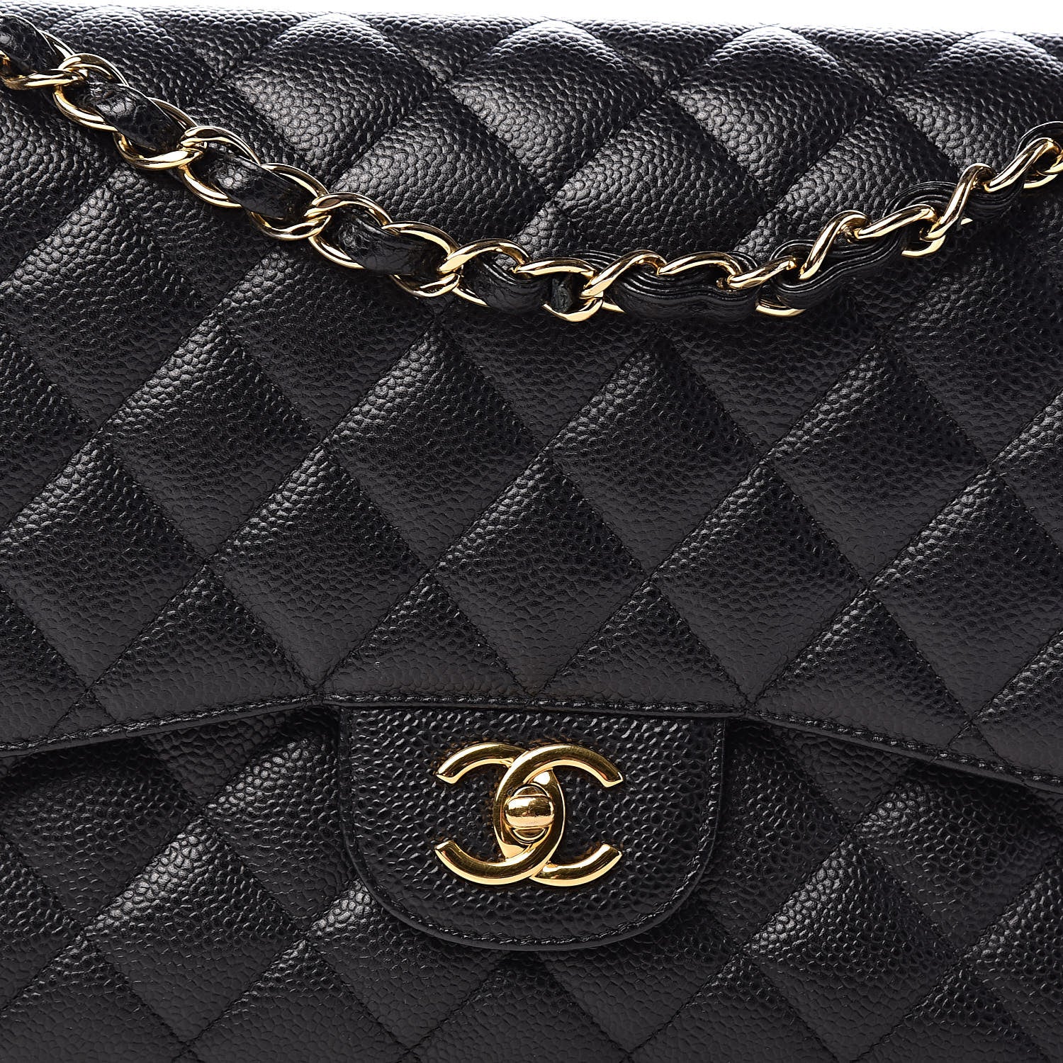 Chanel Caviar Quilted Jumbo Double Flap Black 11 of 12