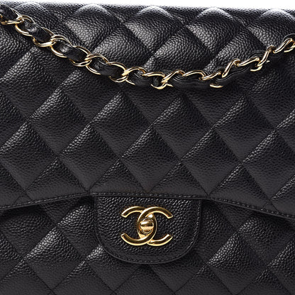 Chanel Caviar Quilted Jumbo Double Flap Black 11 of 12