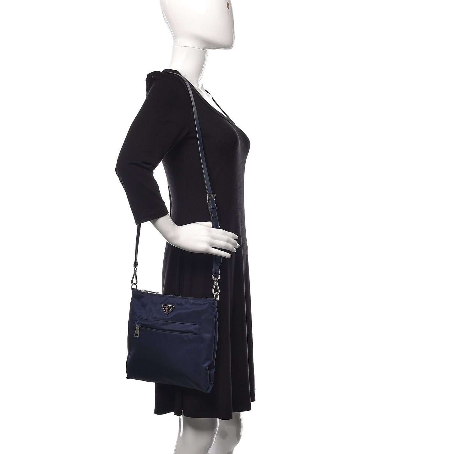 Tessuto Nylon Saffiano Crossbody Bag Baltico