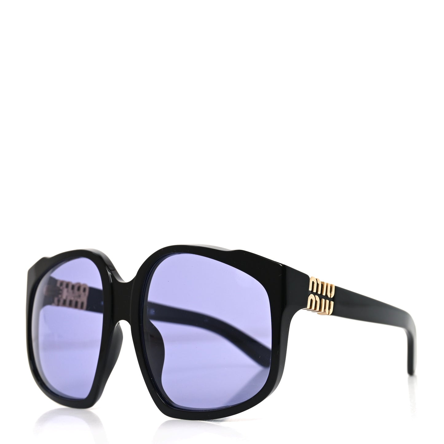 Acetate Square Sunglasses SMU A07 Black Violet