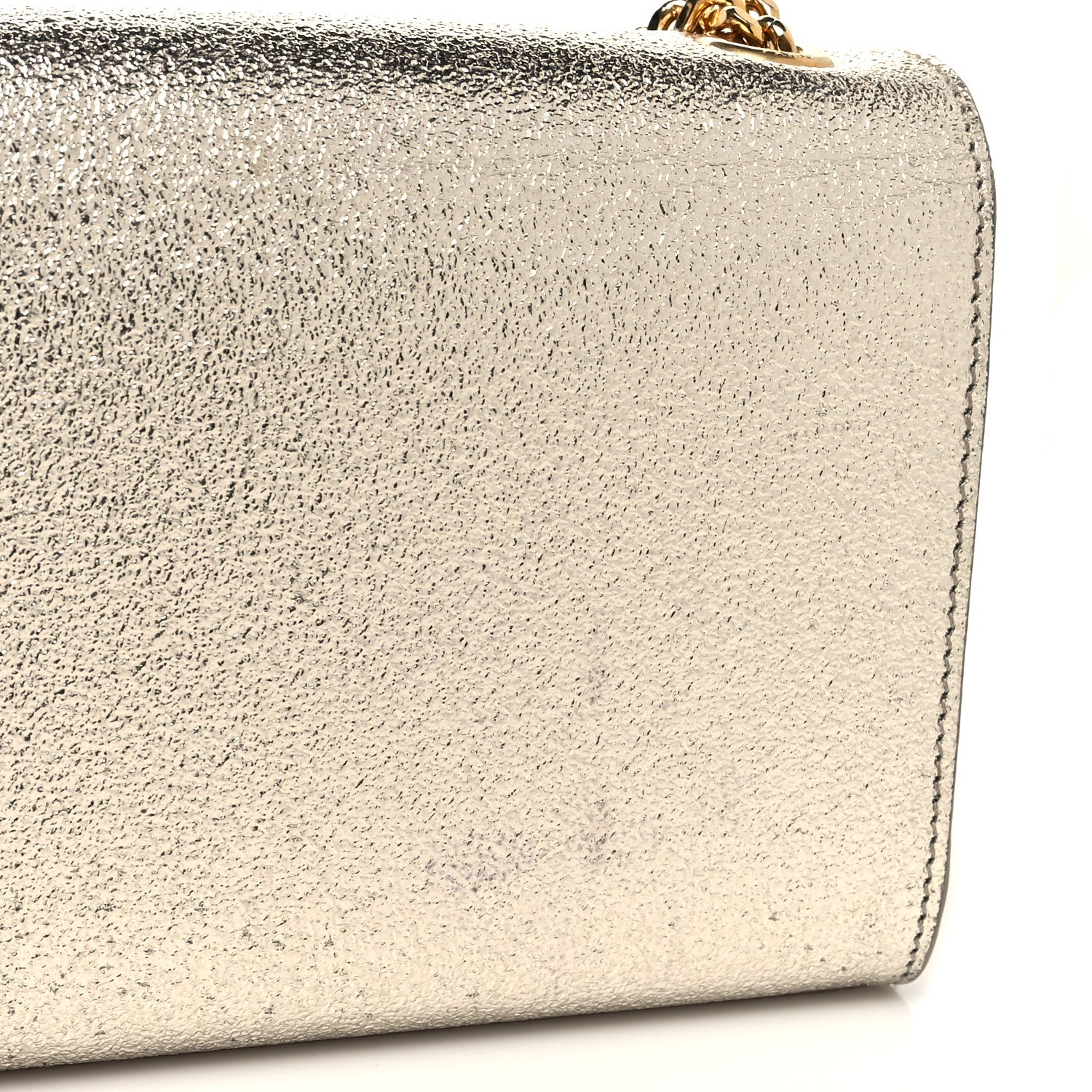 Saint Laurent Metallic Calfskin Small Classic Monogram Kate Satchel Gold 11 of 12
