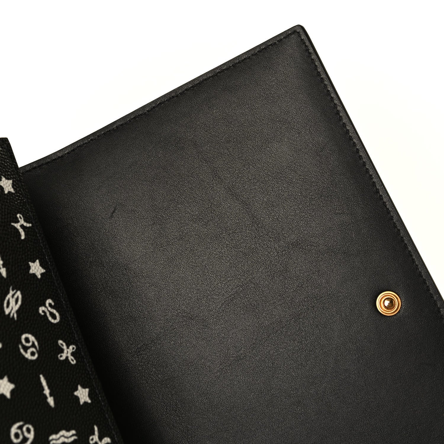 Saint Laurent Grain De Poudre Zodiac Print Small Monogram Kate Satchel Black Black 6 of 6