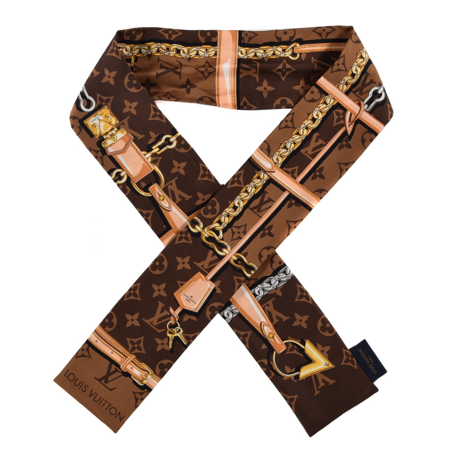 Louis Vuitton Silk Monogram Confidential Bandeau Brown 1 of 11