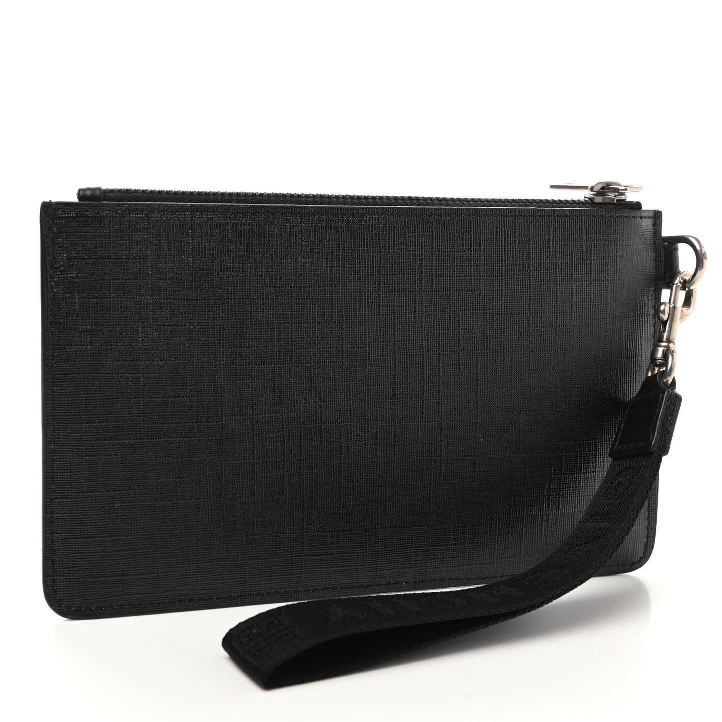 Coated Canvas Rainbow Logo Zip Pouch Black