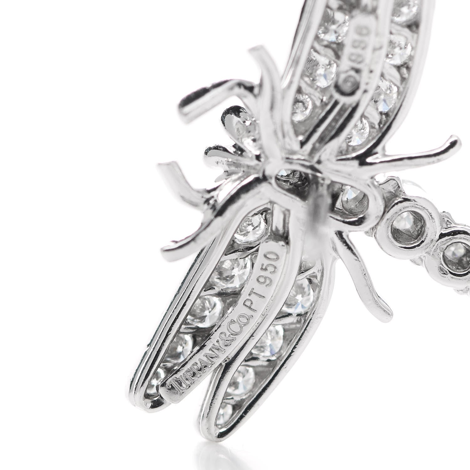 Tiffany Platinum Diamond Dragonfly Earrings 3 of 5